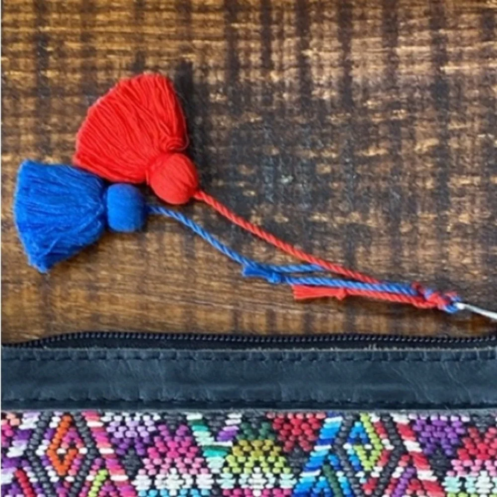 Nena & Co Pilgrim Handmade Leti Huipil Embroidered Upcycled Wristlet Clutch